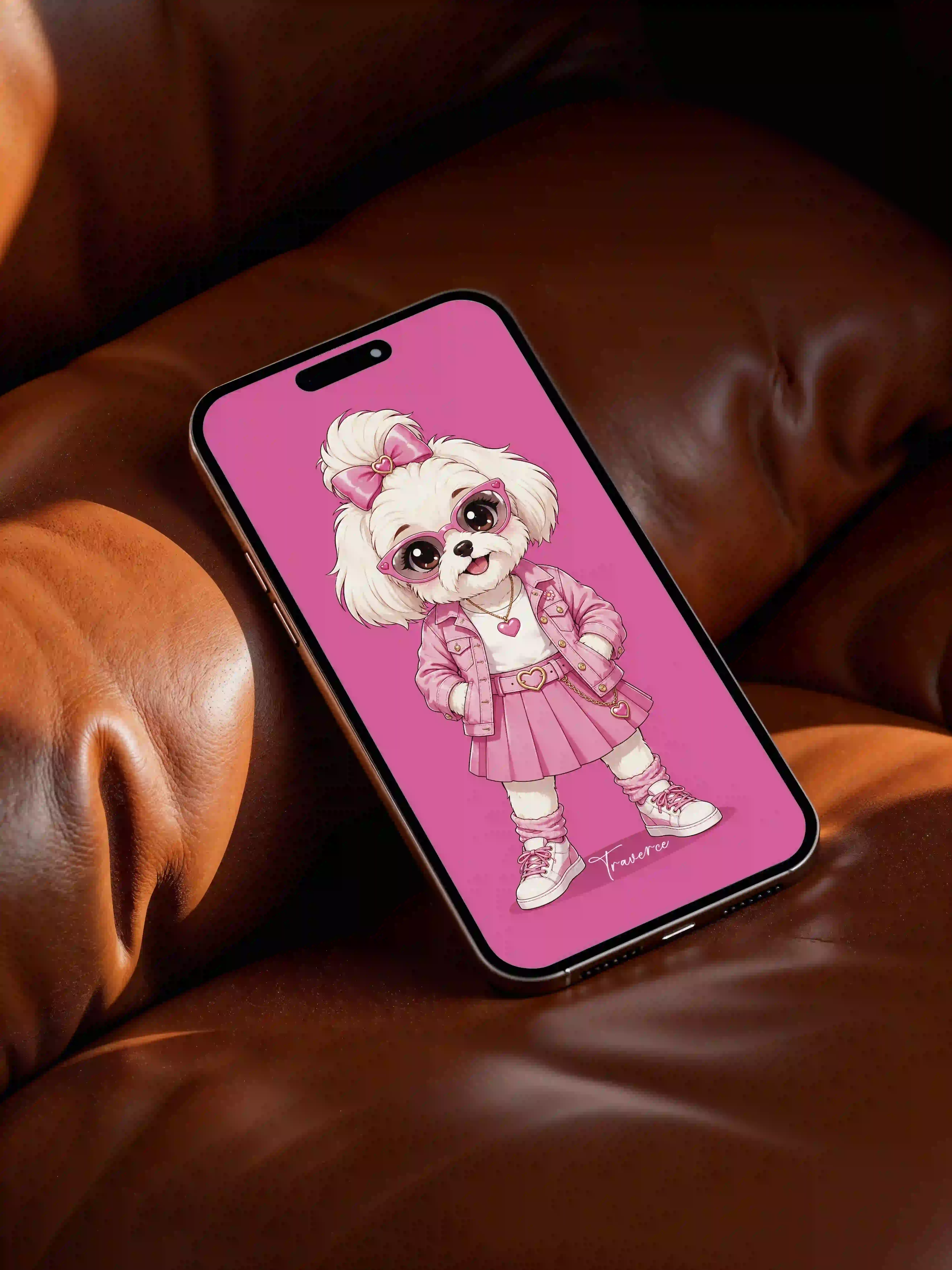 Traverce Wallpaper – Pink Fluffy Character